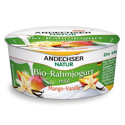 Andechser Rahmjoghurt mild Mango-Vanille 10% 150g Bio