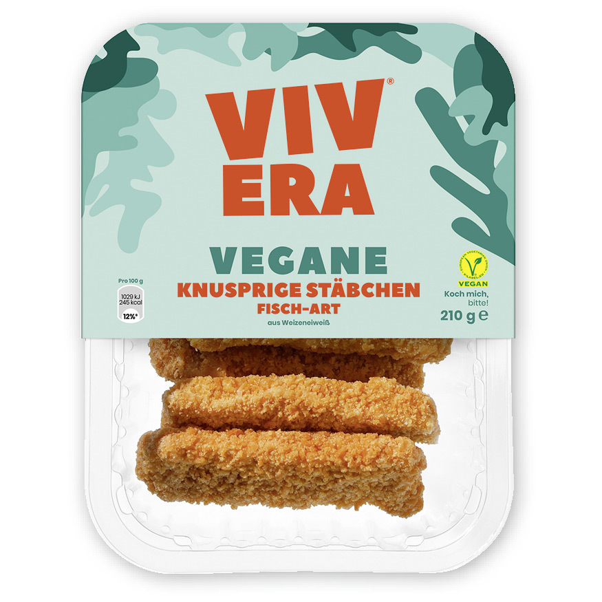 Vivera vegane Knusprige Stäbchen Fisch-Art 210g