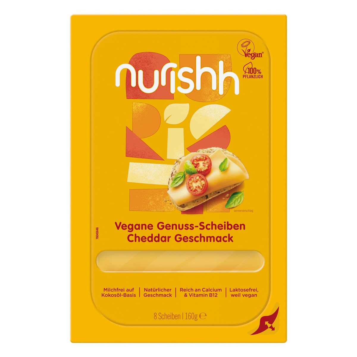 Nurishh vegane Genuss-Scheiben Cheddar Geschmack frisch 160g
